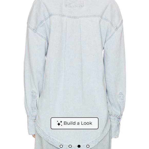 We The Free Light Wash Denim Button-Up Shirt - Picture 2 of 2